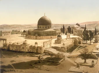 Vista del Monte del Templo con la Cúpula de la Roca y la mezquita de Al-Aqsa, Jerusalén, hacia 1880-1900